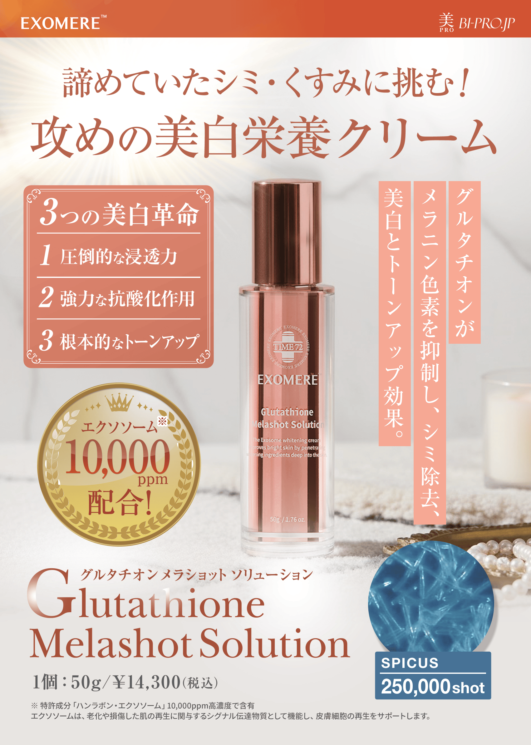 EXOMERE エクソミア グルタチオン メラショット ソリューション – BI